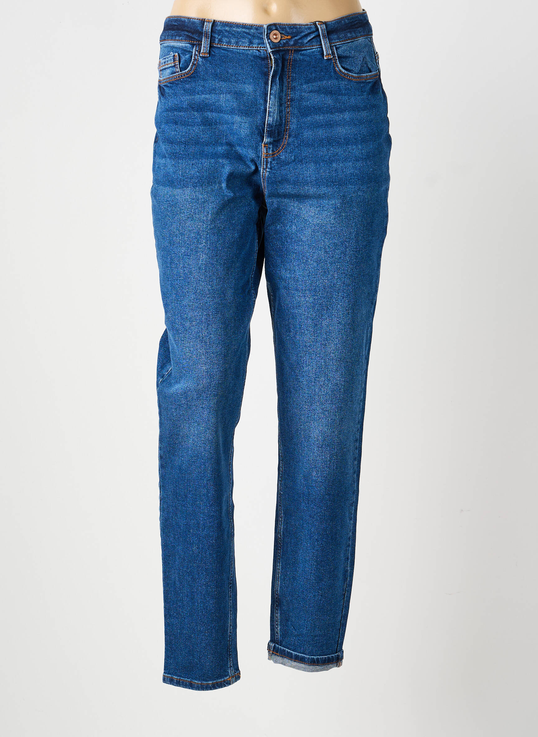Jean coupe mom poches taille haute bleu PIECES femme