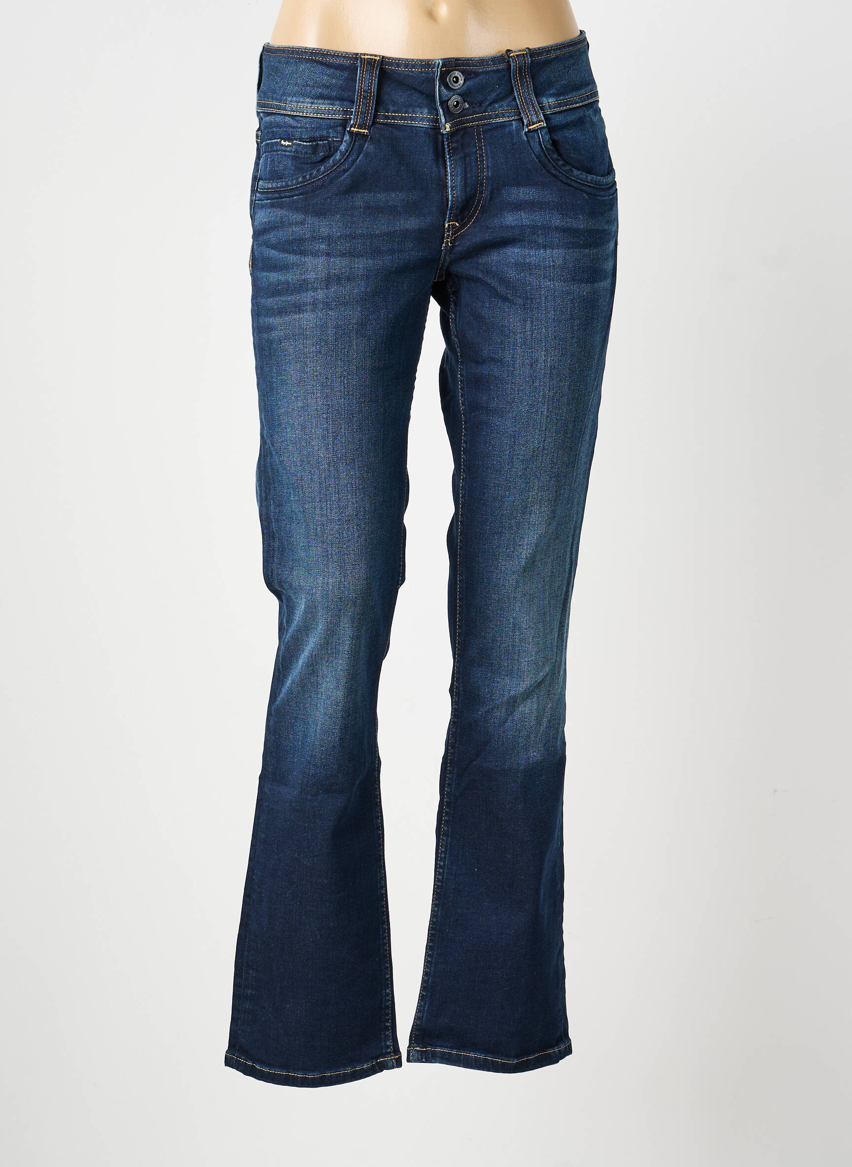 Jeans coupe droite stretch taille basse bleu PEPE JEANS femme