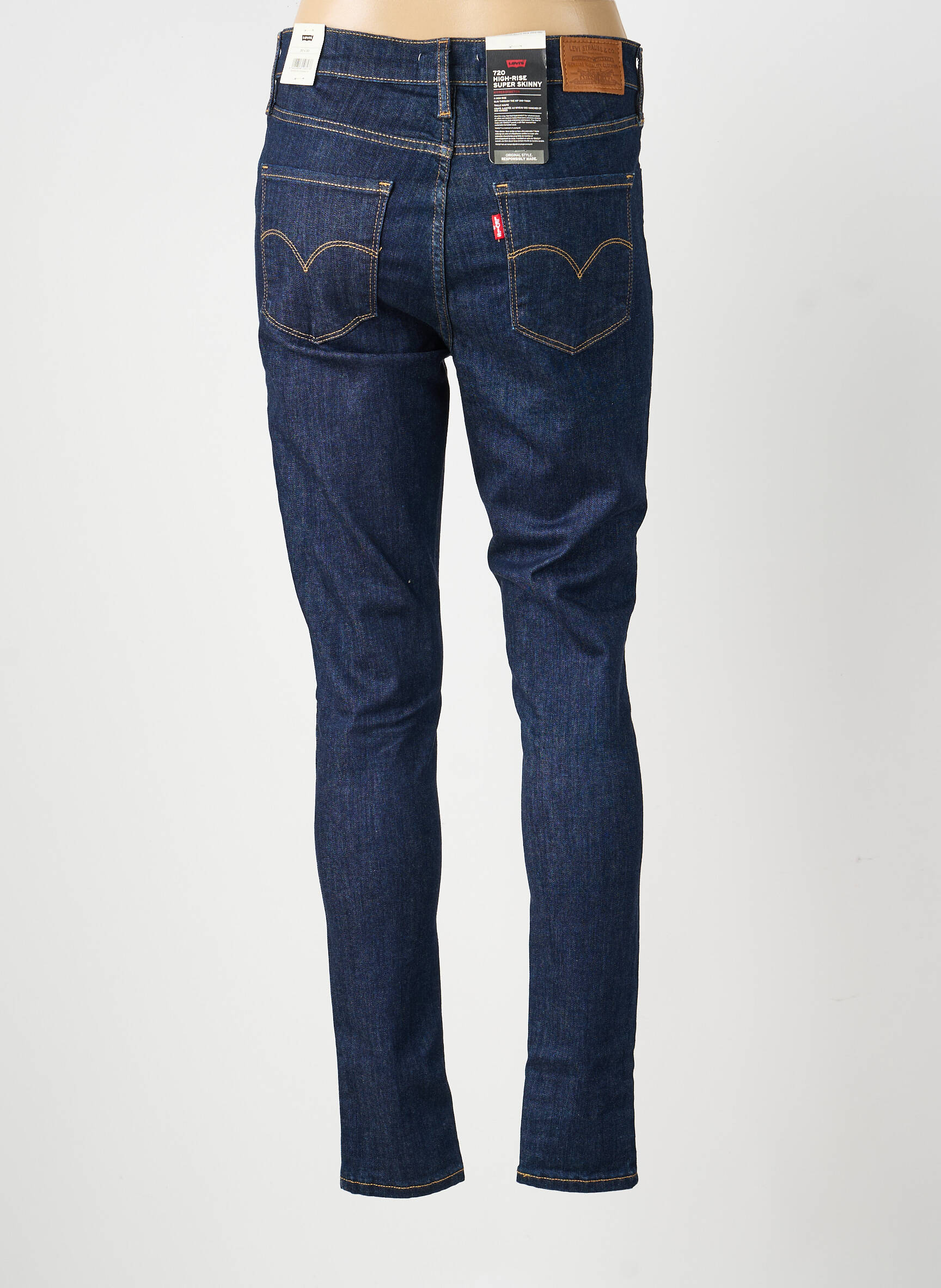 Jeans skinny tissage brut taille normale bleu LEVI'S femme