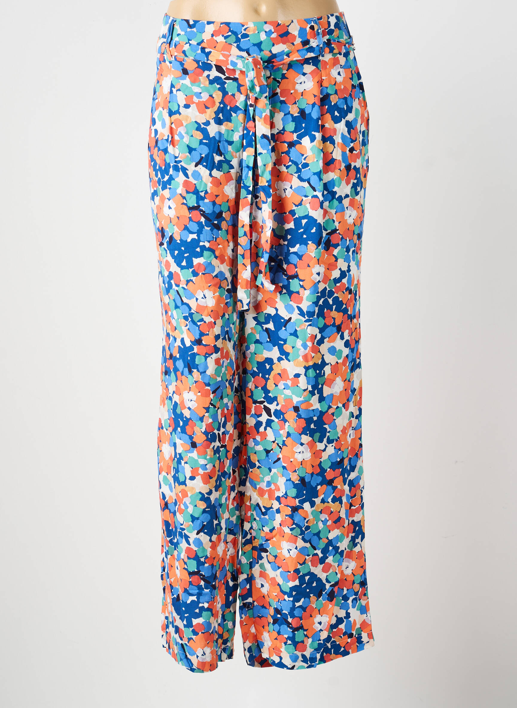 Pantalon large tissage popeline taille normale bleu MOLLY BRACKEN femme
