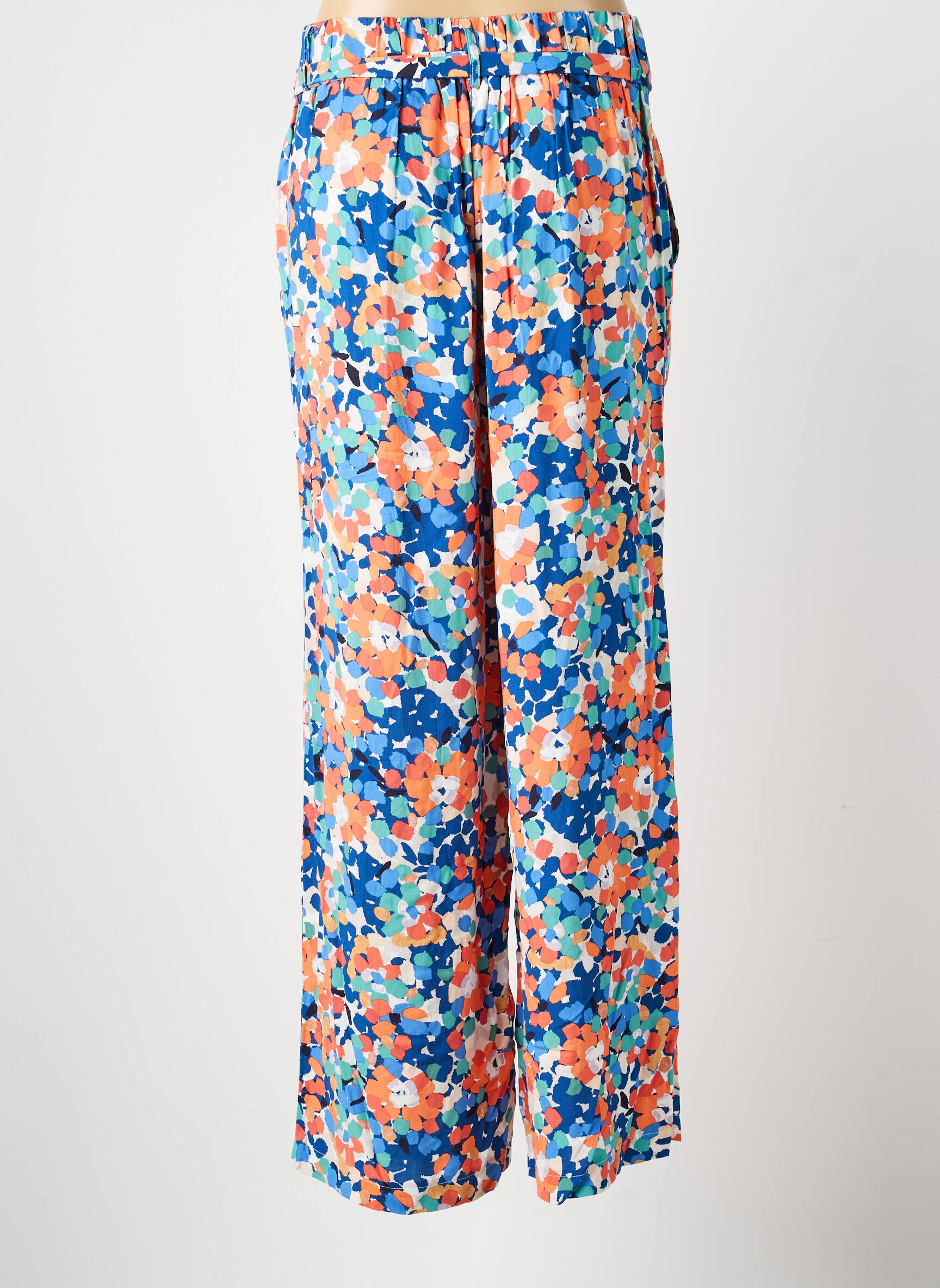 Pantalon large tissage popeline taille normale bleu MOLLY BRACKEN femme