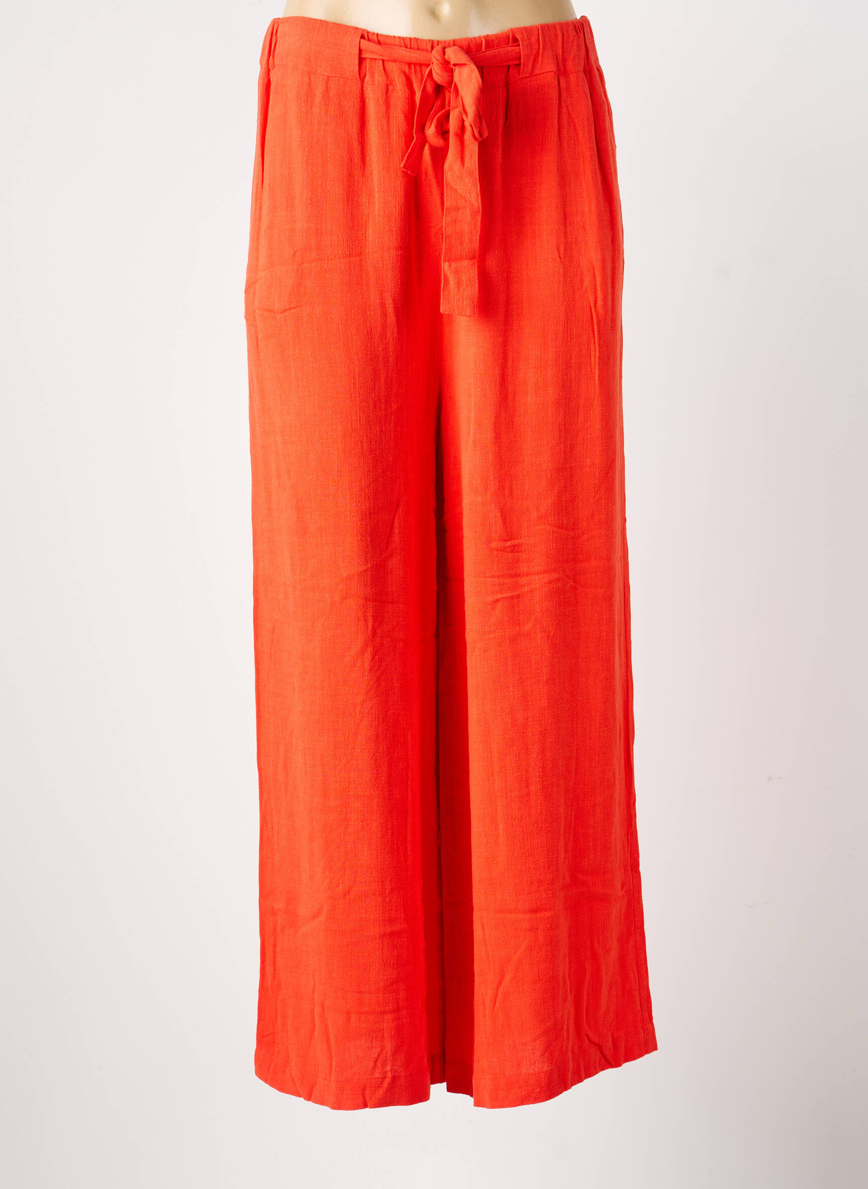 Pantalon large tissage crêpe taille normale orange MOLLY BRACKEN femme