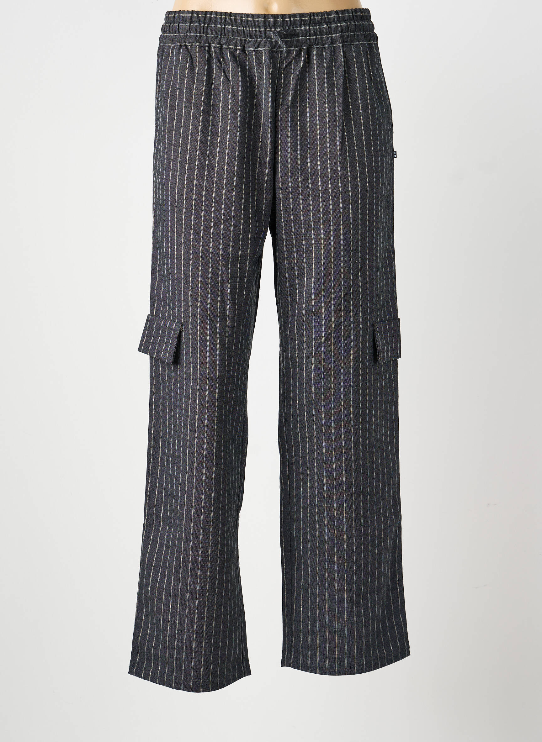 Pantalon cargo coupe droite taille normale gris LE TEMPS DES CERISES femme