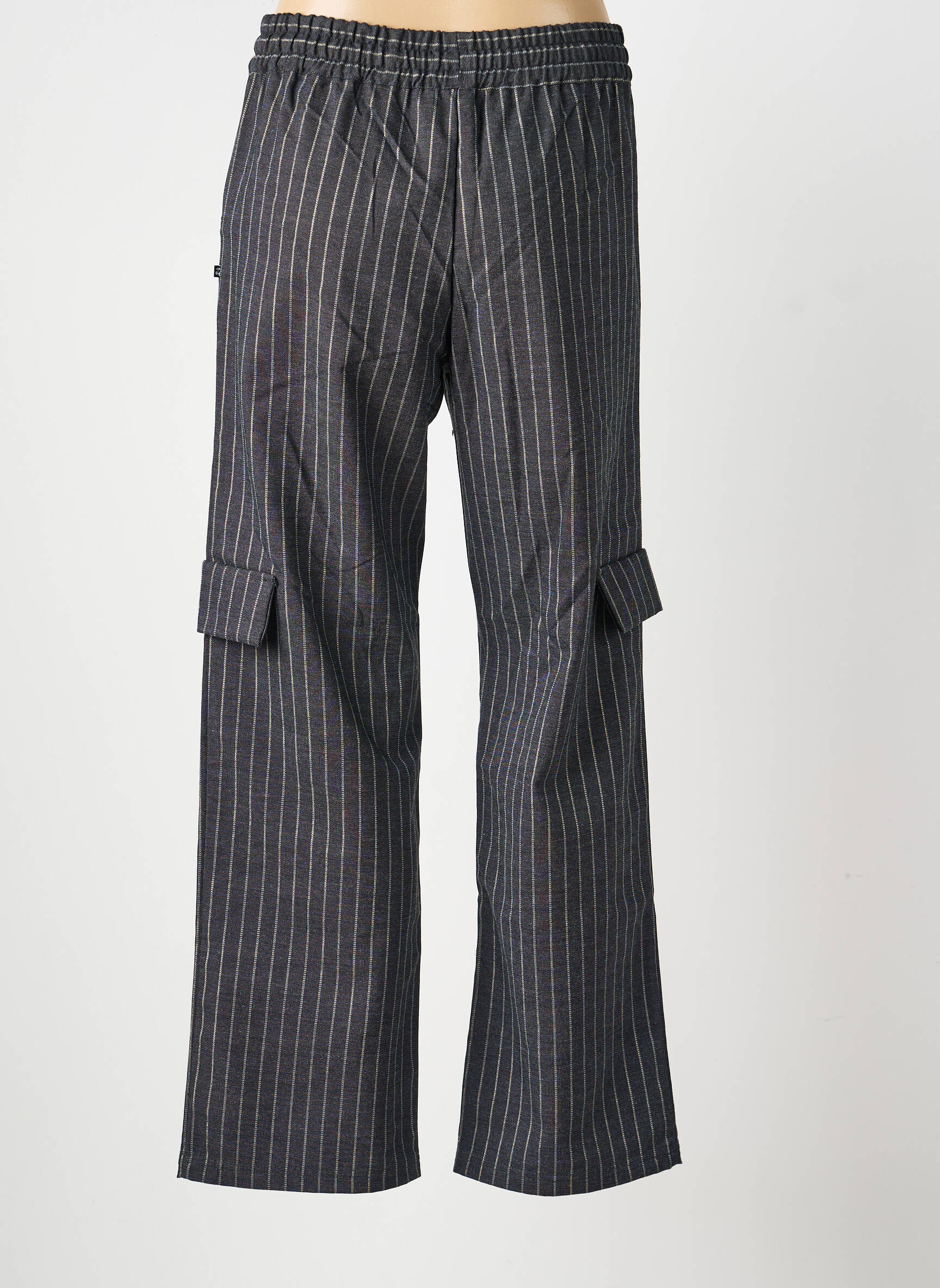 Pantalon cargo coupe droite taille normale gris LE TEMPS DES CERISES femme