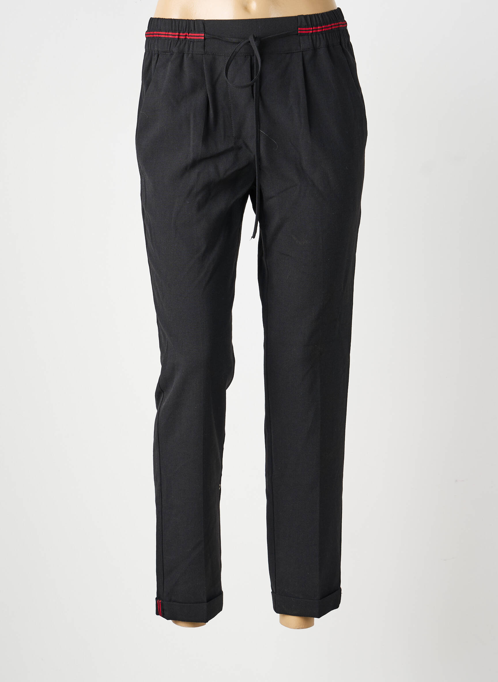 Pantalon chino taille normale taille normale noir GRACE & MILA femme