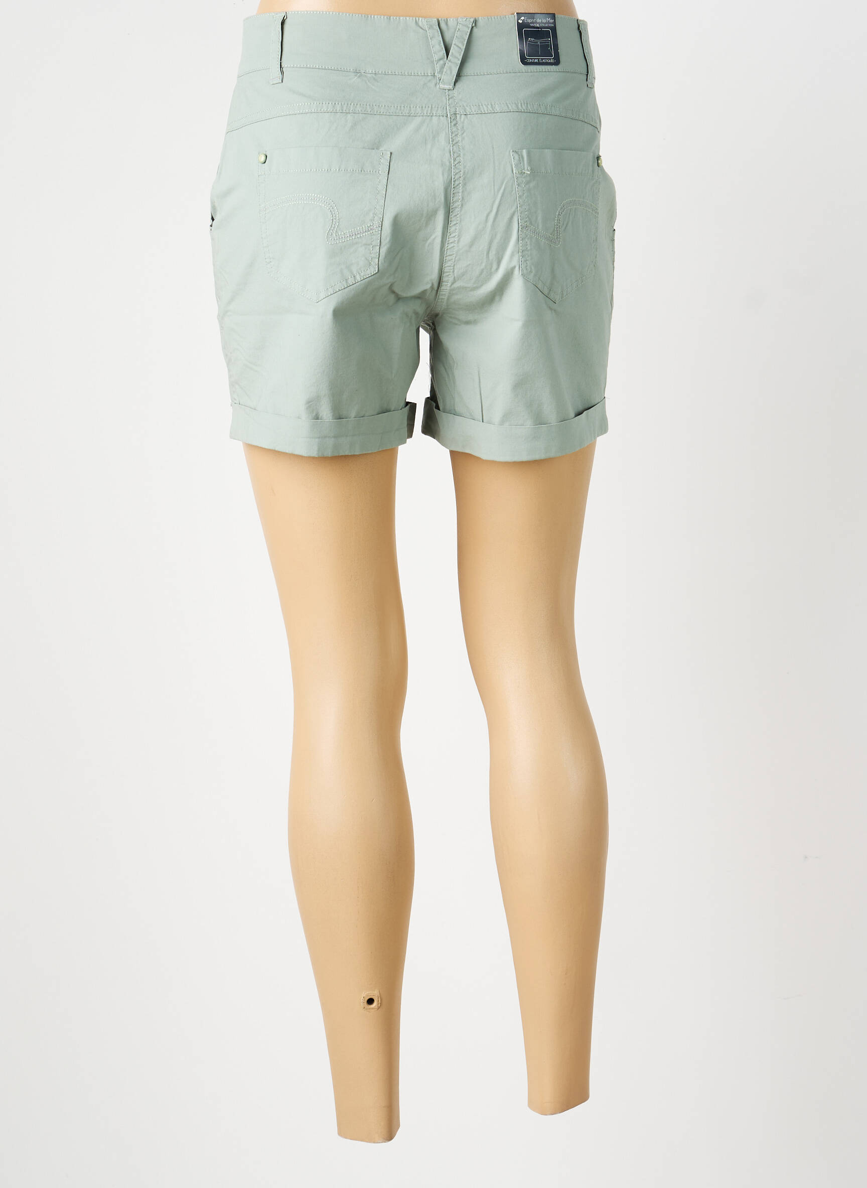 Short fermeture zippée sous rabat boutonné taille normale vert ESPRIT DE LA MER femme