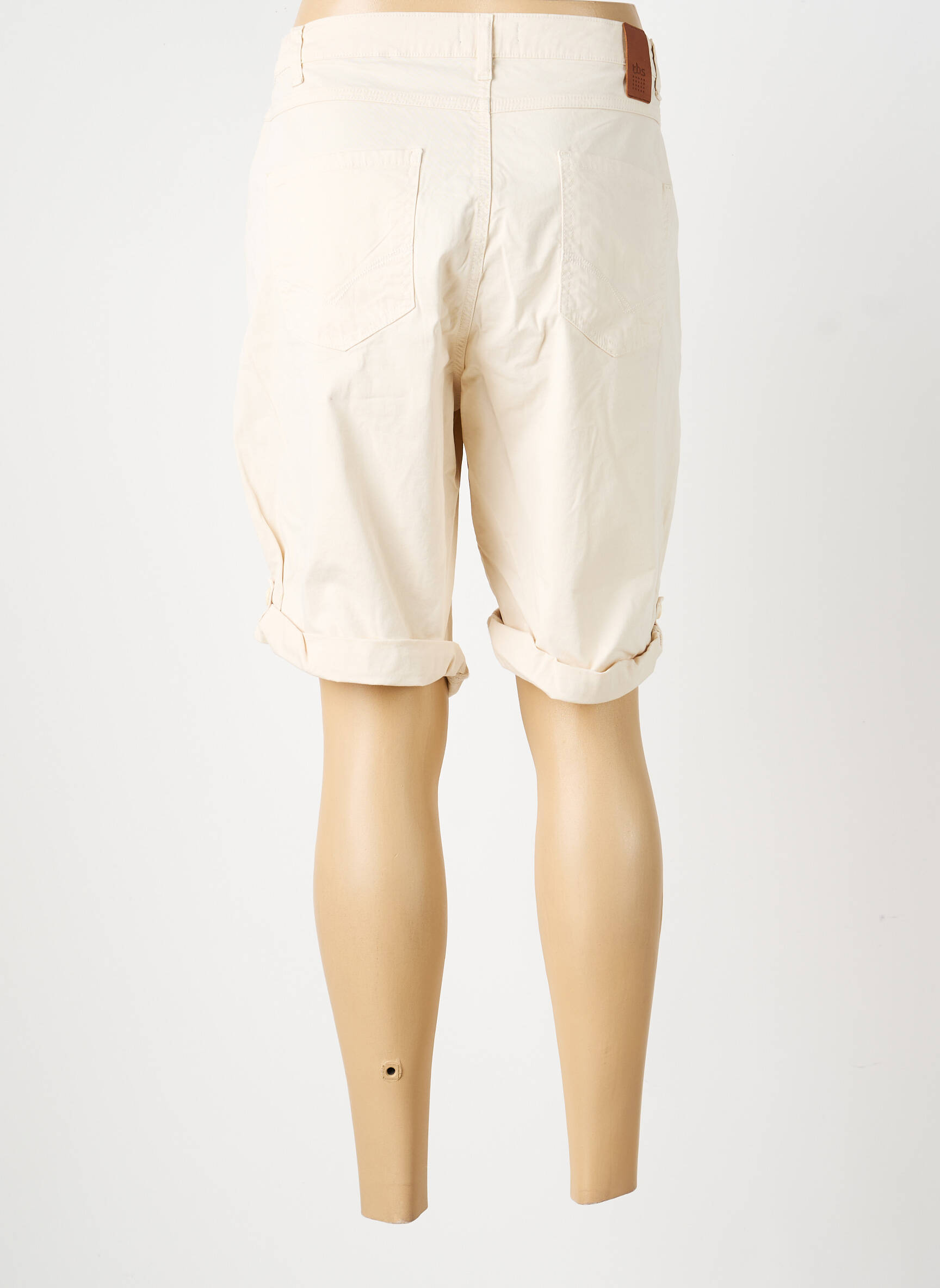 Bermuda taille élastique taille normale beige TBS femme