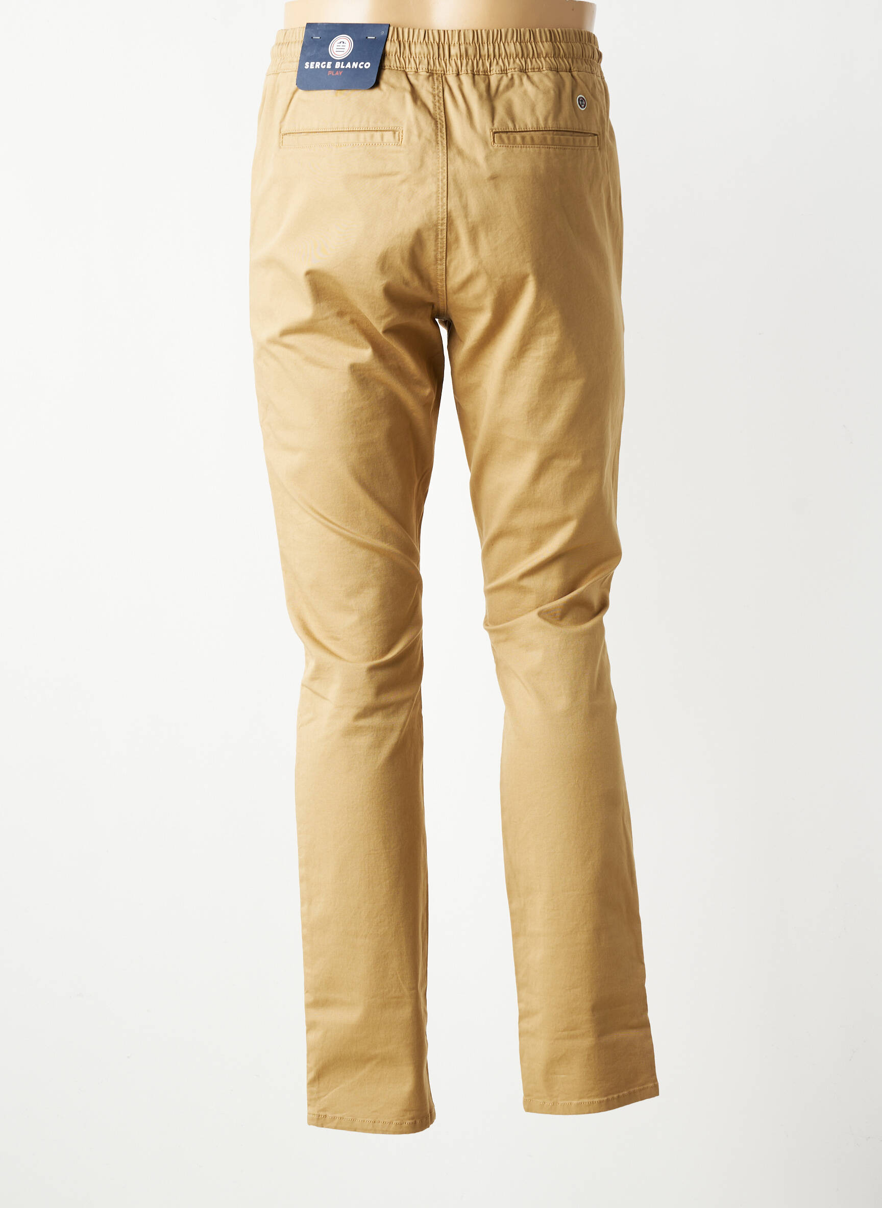 Pantalon chino stretch taille normale beige SERGE BLANCO homme