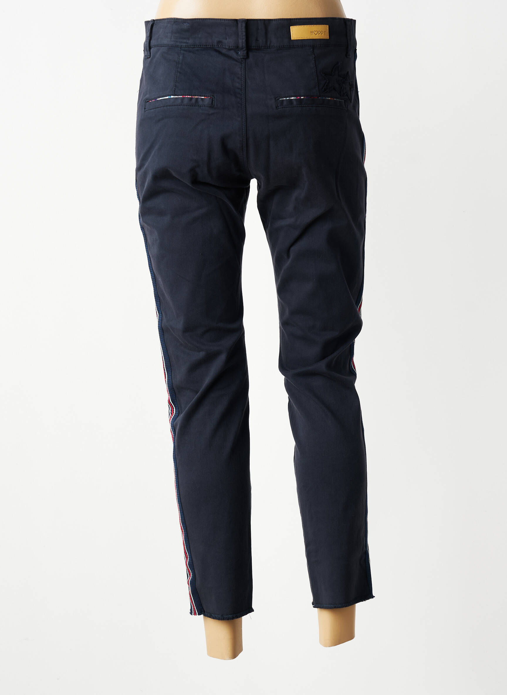Pantalon 7/8 stretch taille normale bleu HAPPY femme