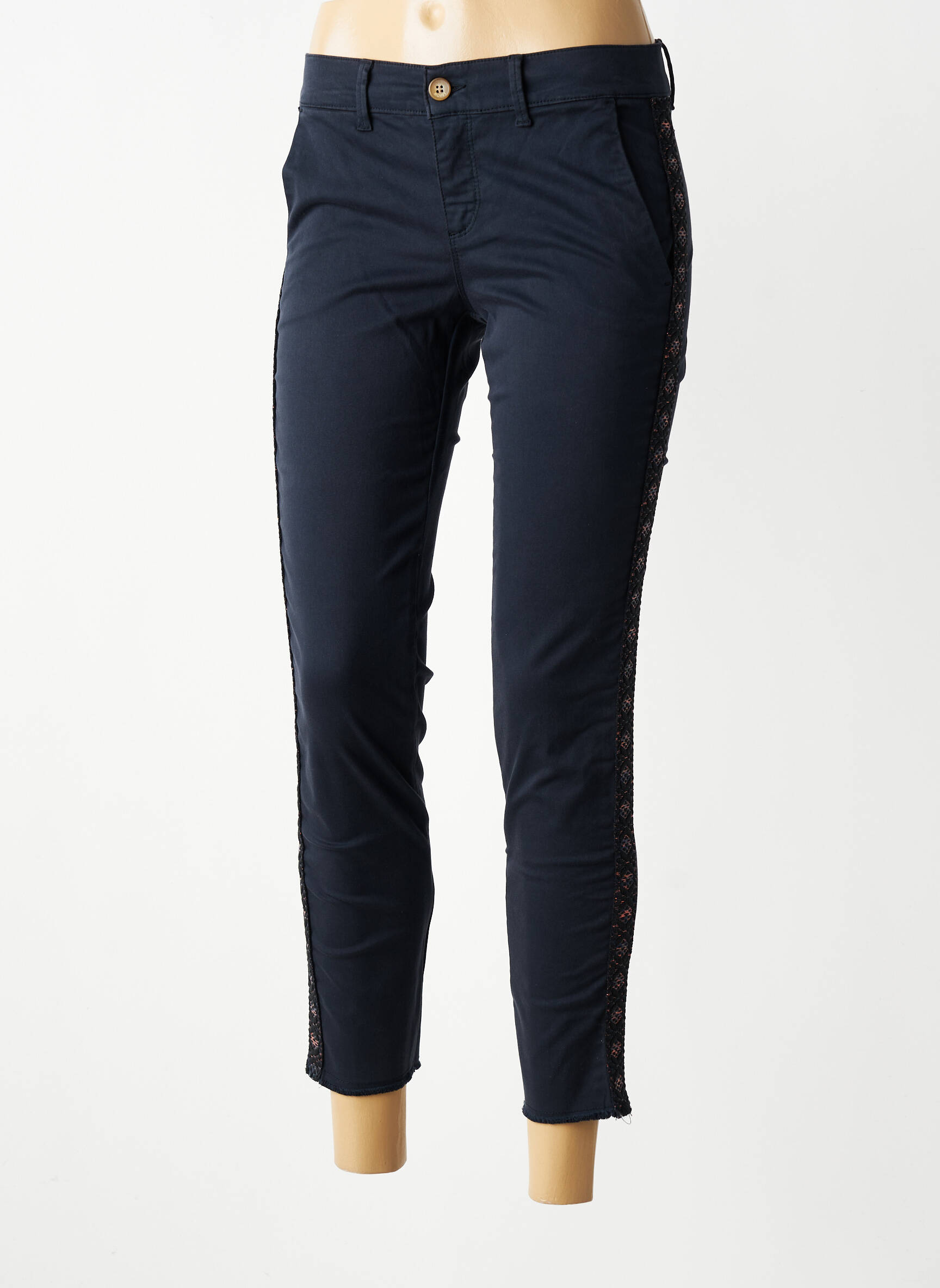 Pantalon 7/8 stretch taille normale bleu HAPPY femme