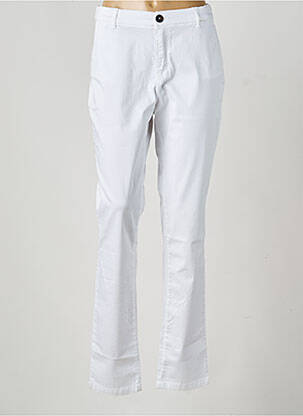 Pantalon chino tissage popeline taille normale blanc TBS femme