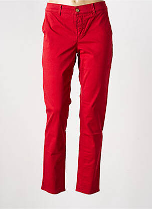 Pantalon chino stretch taille normale rouge HAPPY femme