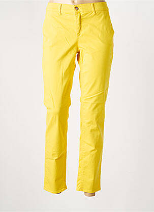 Pantalon chino tissage popeline taille normale jaune HAPPY femme