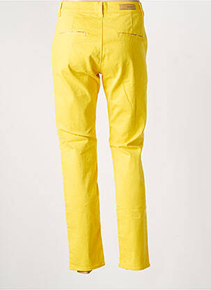 Pantalon chino tissage popeline taille normale jaune HAPPY femme