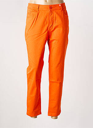 Pantalon 7/8 tissage popeline taille normale orange TBS femme