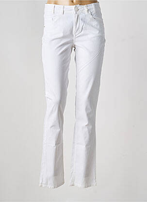 Pantalon slim tissage popeline taille normale blanc TBS femme