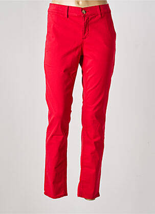 Pantalon chino tissage popeline taille normale rouge HAPPY femme