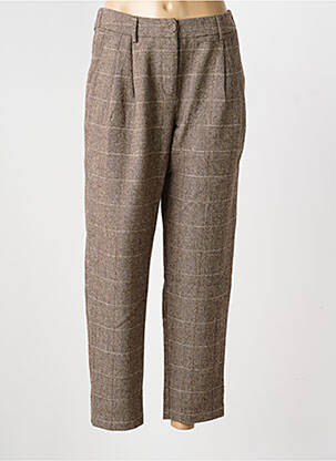 Pantalon droit taille haute taille haute marron MOLLY BRACKEN femme