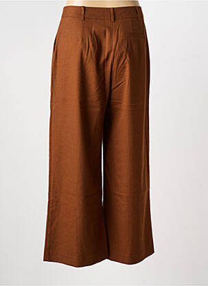 Pantalon large tissage crêpe taille haute marron LA PETITE ETOILE femme