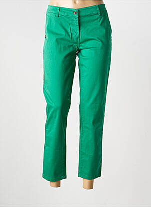 Pantalon chino tissage popeline taille normale vert PAKO LITTO femme
