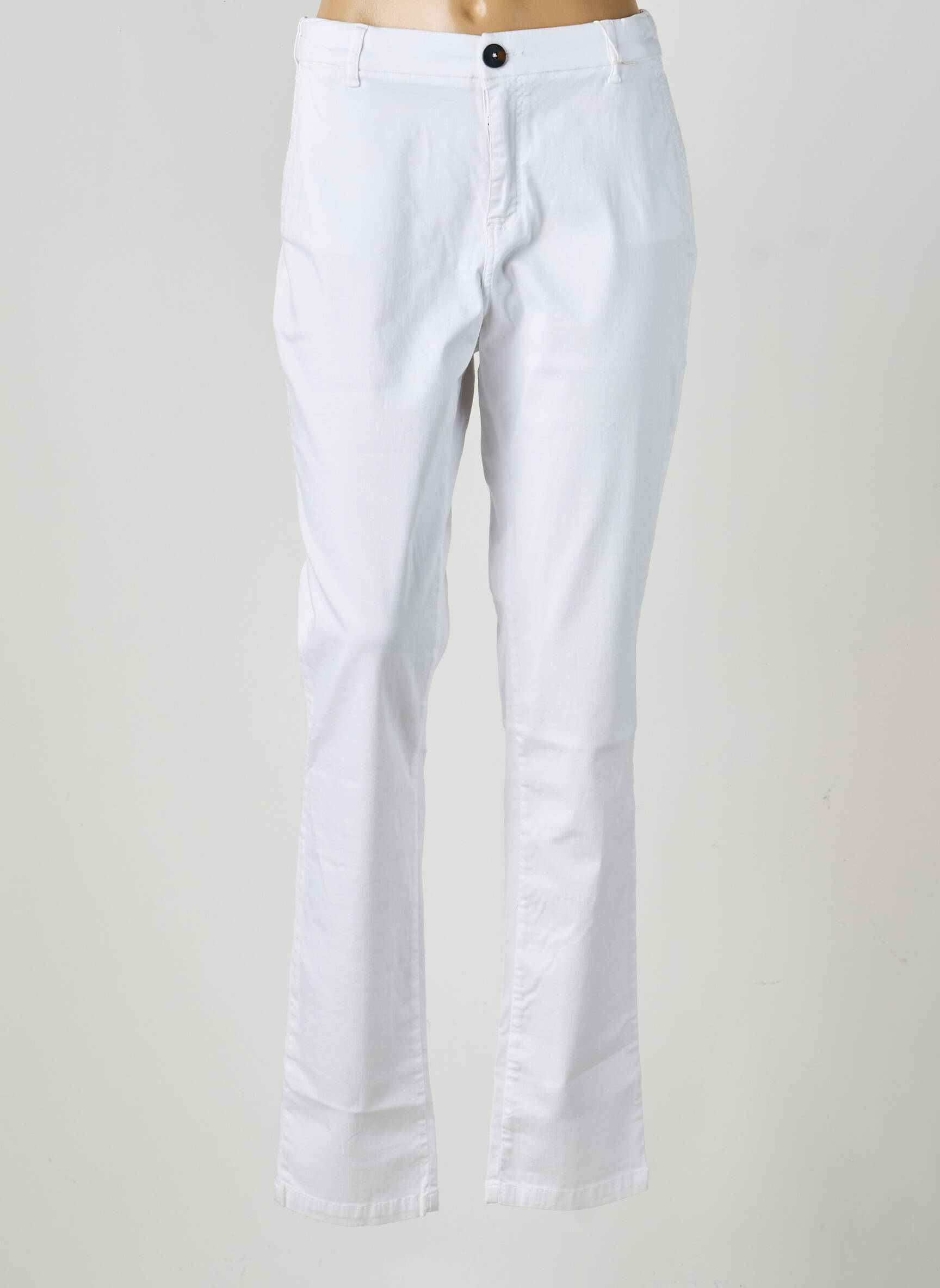 Pantalon chino tissage popeline taille normale blanc TBS femme