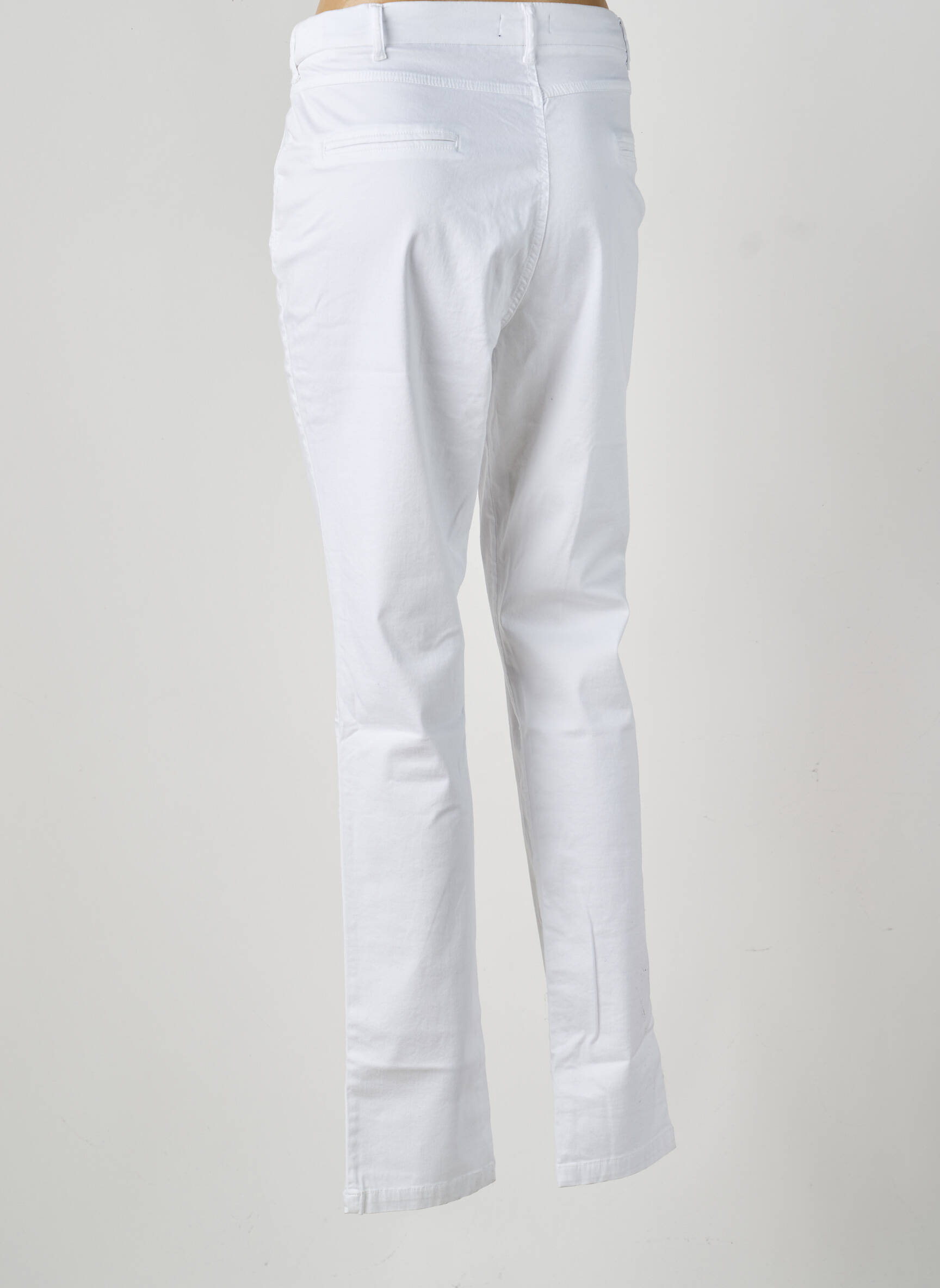 Pantalon chino tissage popeline taille normale blanc TBS femme