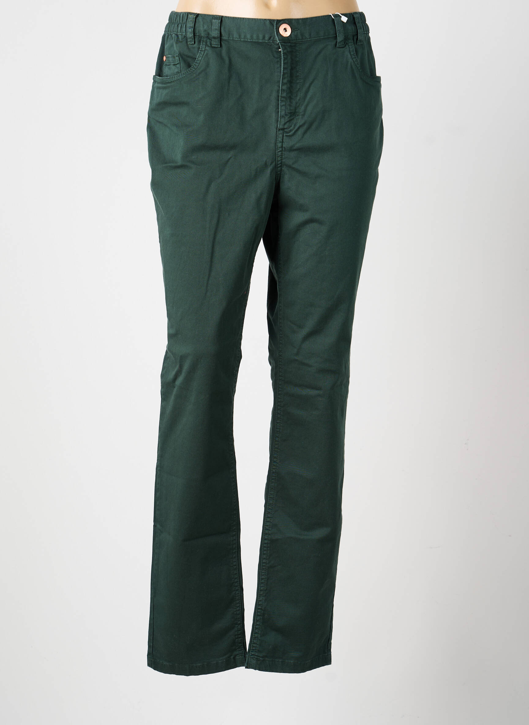 Jeans coupe droite taille normale taille normale vert TBS femme