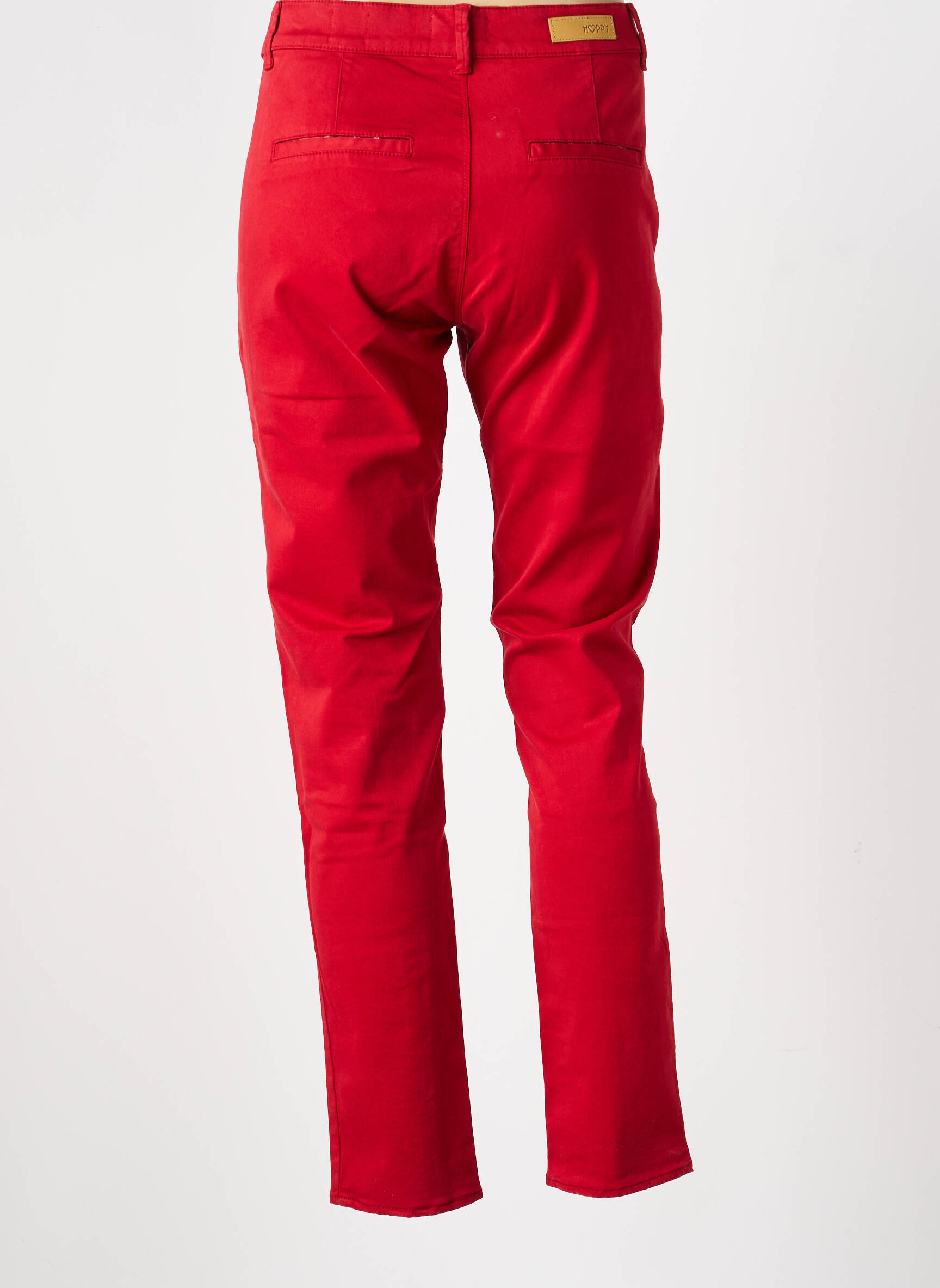 Pantalon chino stretch taille normale rouge HAPPY femme