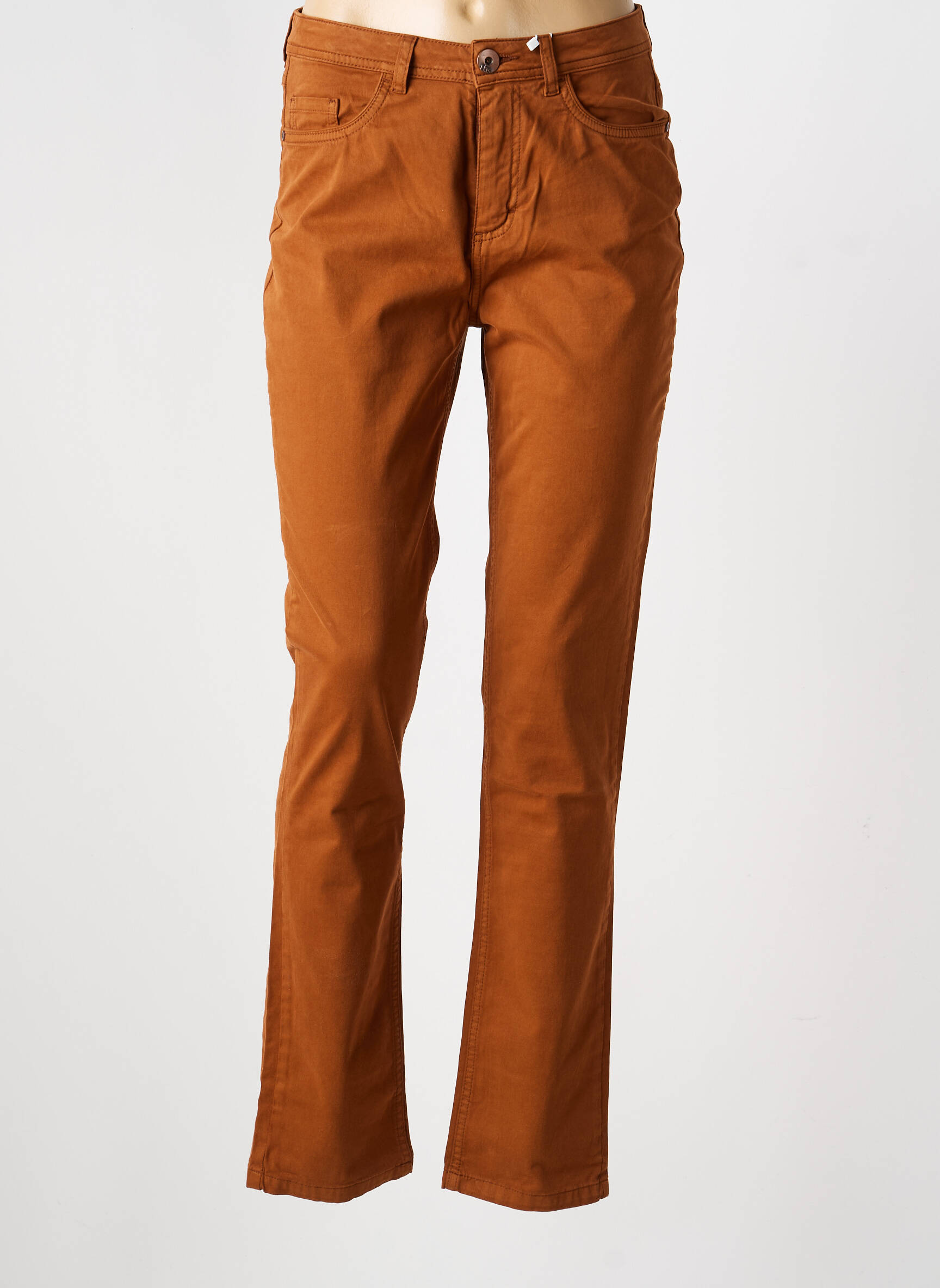 Jeans coupe slim stretch taille normale marron TBS femme