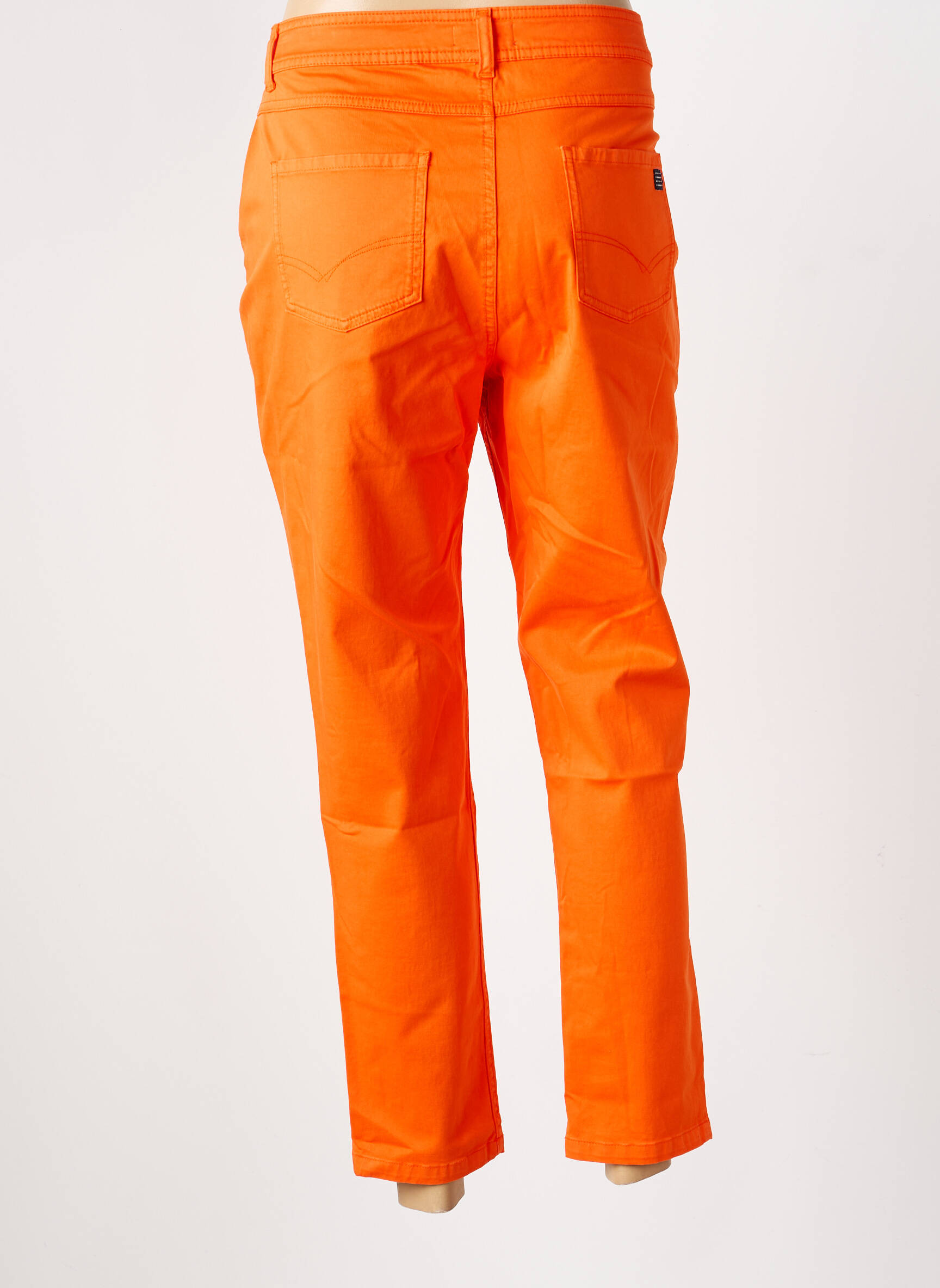 Pantalon 7/8 tissage popeline taille normale orange TBS femme