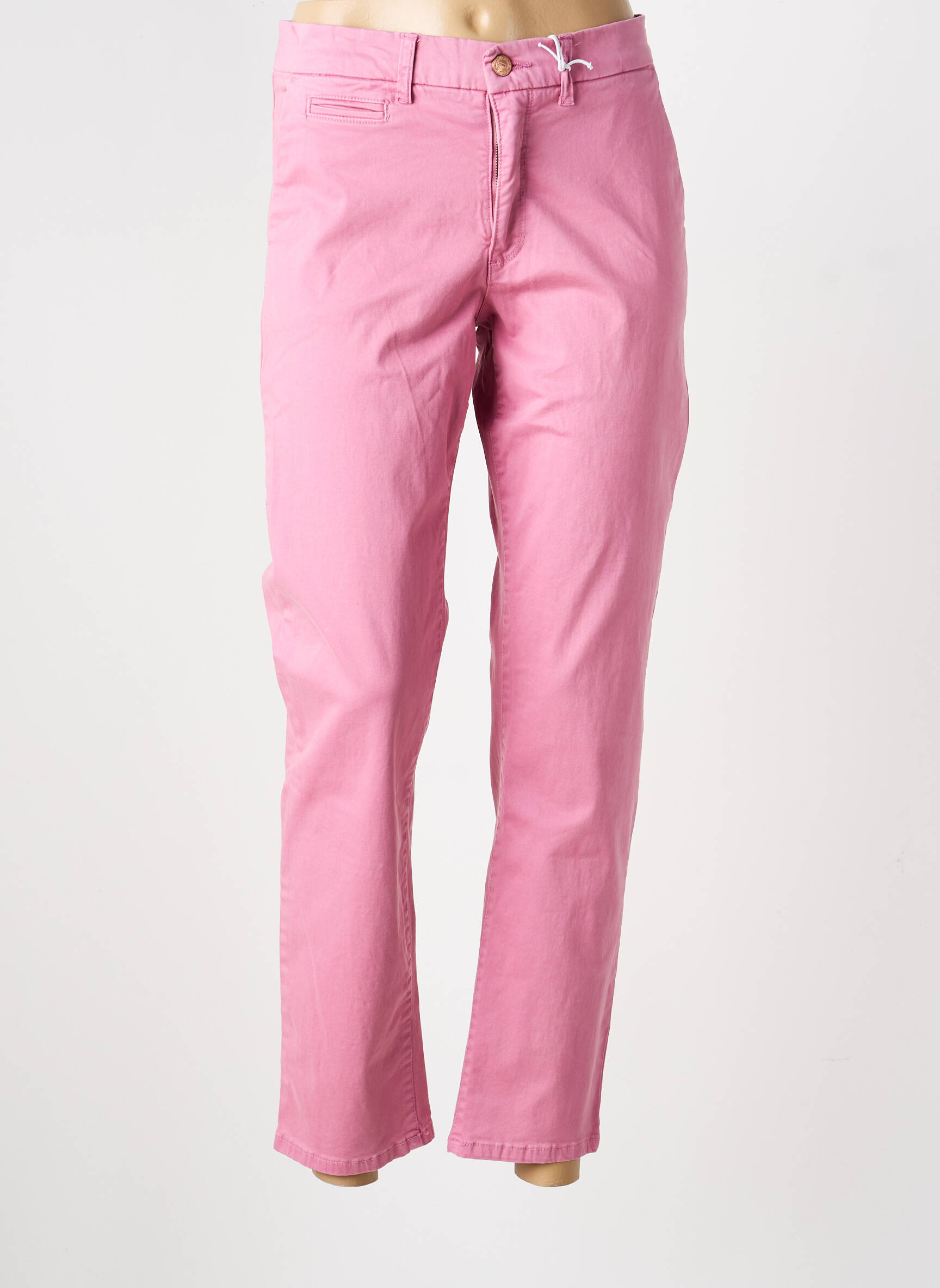 Pantalon chino tissage popeline taille normale rose MUSE femme