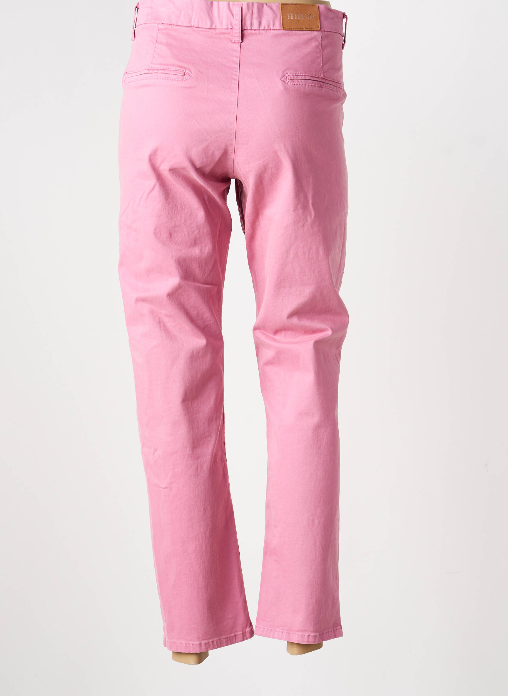 Pantalon chino tissage popeline taille normale rose MUSE femme