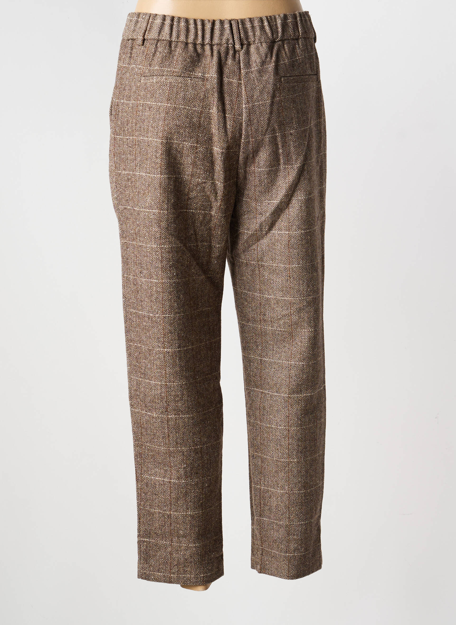 Pantalon droit taille haute taille haute marron MOLLY BRACKEN femme