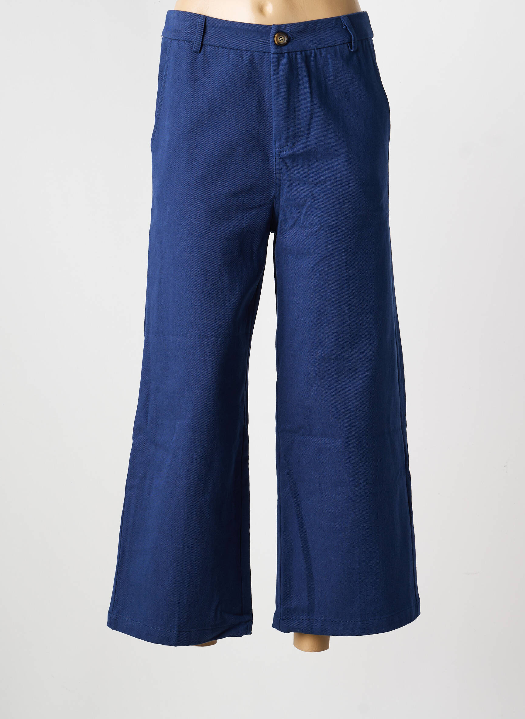 Pantalon 7/8 taille élastique taille normale bleu GRACE & MILA femme