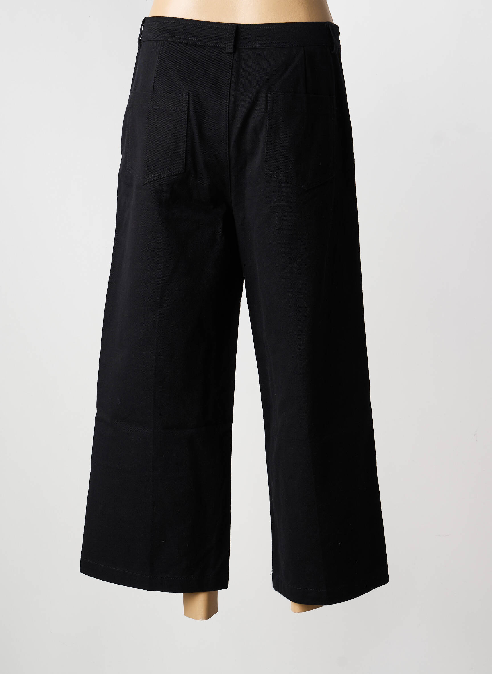 Jeans coupe large taille à pinces taille haute noir GRACE & MILA femme