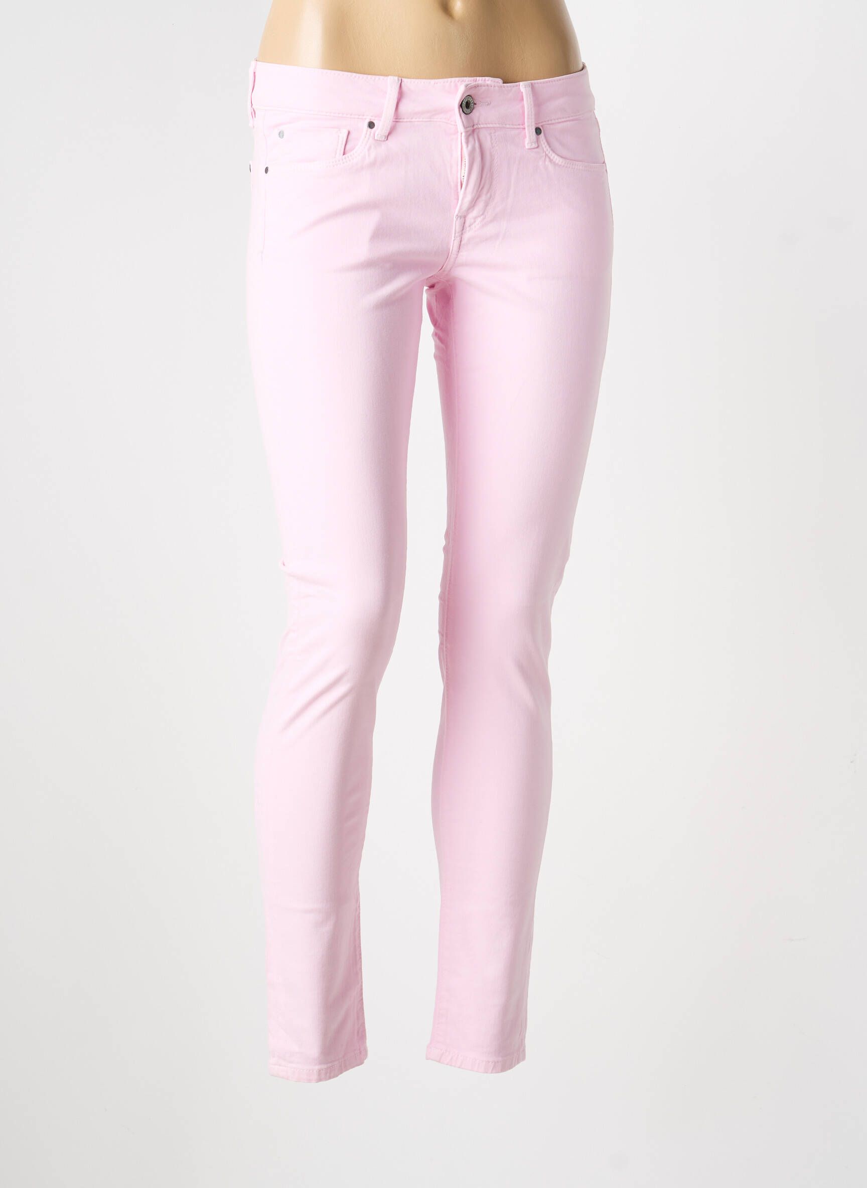 Pantalon slim taille basse taille basse rose PEPE JEANS femme