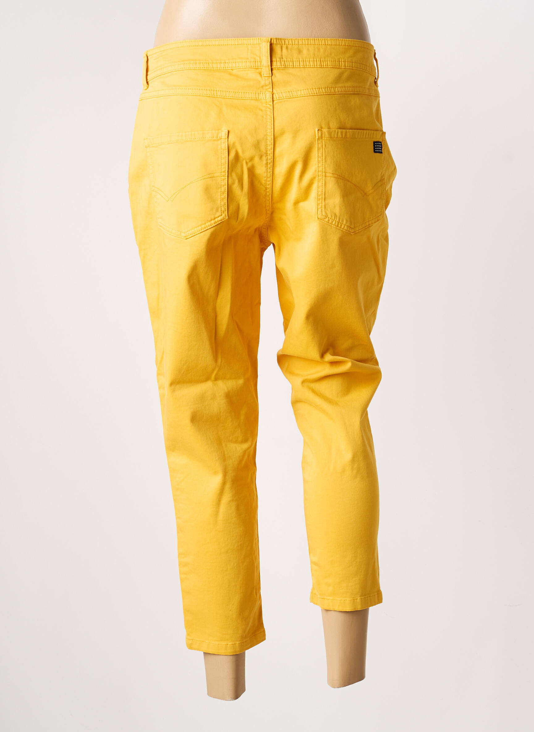 Pantalon 7/8 taille basse taille basse jaune TBS femme