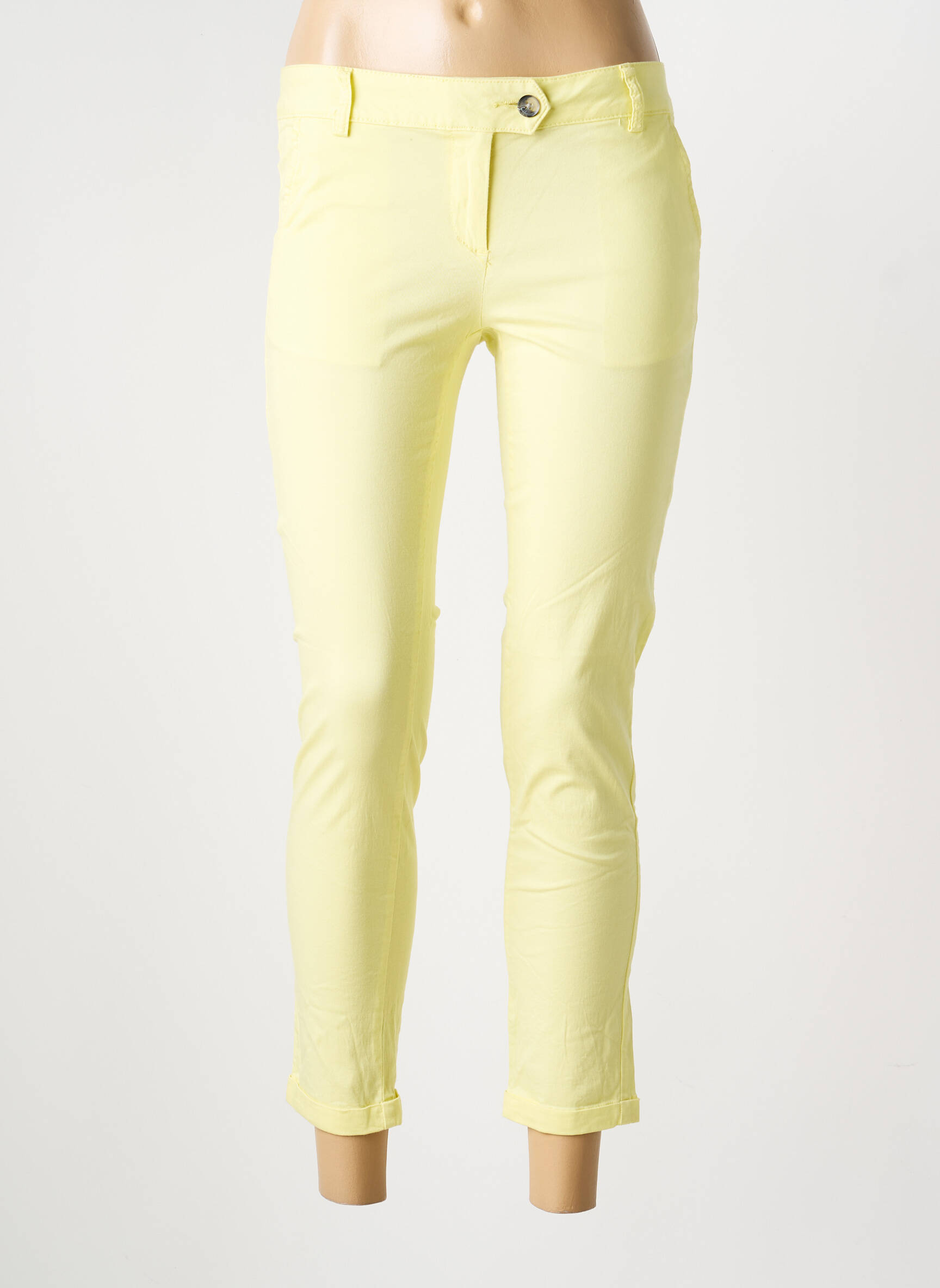 Pantalon 7/8 taille à pinces taille normale jaune LPB LES PETITES BOMBES  femme