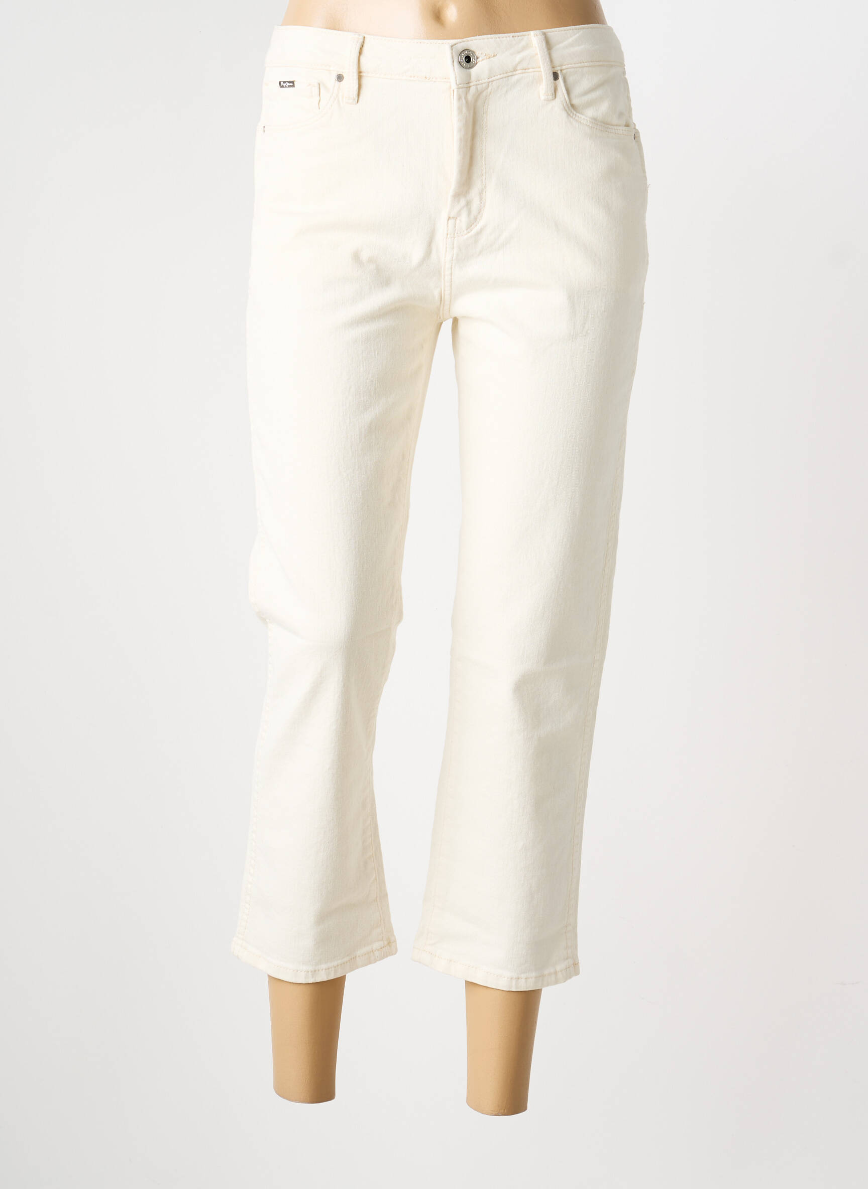 Jeans coupe droite stretch taille normale beige PEPE JEANS femme
