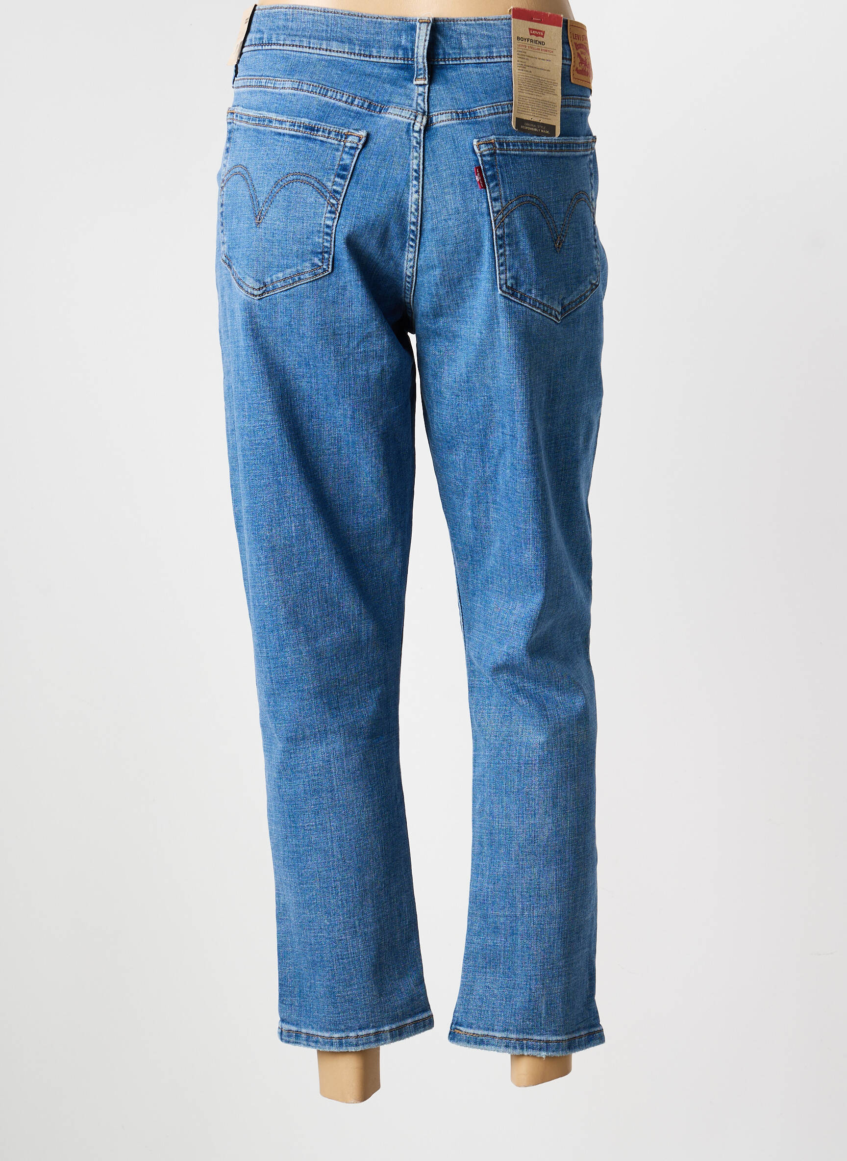 Jeans boyfriend stretch taille normale bleu LEVI'S femme