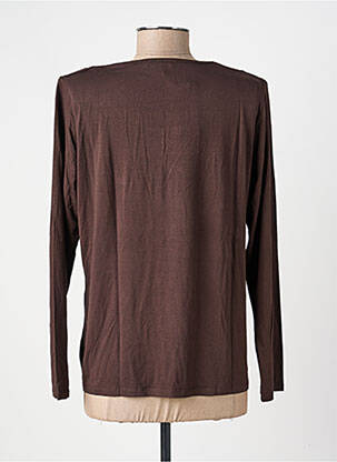 T-shirt manches longues manches longues marron UNICA femme