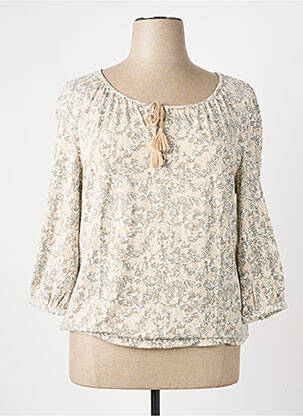 Top stretch manches 3/4 beige BARBARA LEBEK femme
