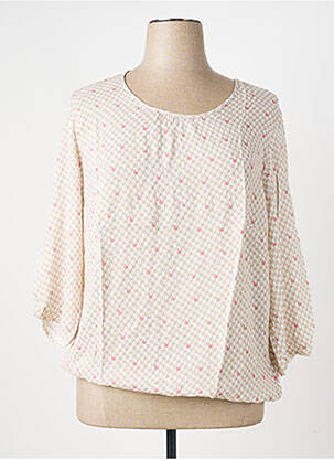 Top imprimé fantaisie manches 3/4 beige BARBARA LEBEK femme