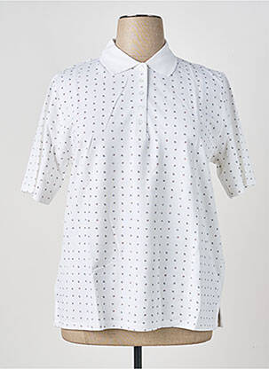 Polo coupe droite manches courtes blanc M.X.O femme