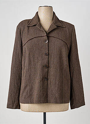 Veste casual coupe droite marron GEVANA femme