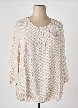 Blouse tissage popeline manches longues beige BARBARA LEBEK femme