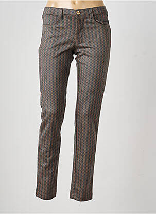 Pantalon slim stretch taille normale marron WALTRON femme