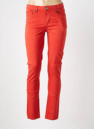 Pantalon slim tissage popeline taille normale orange VOTRE NOM femme