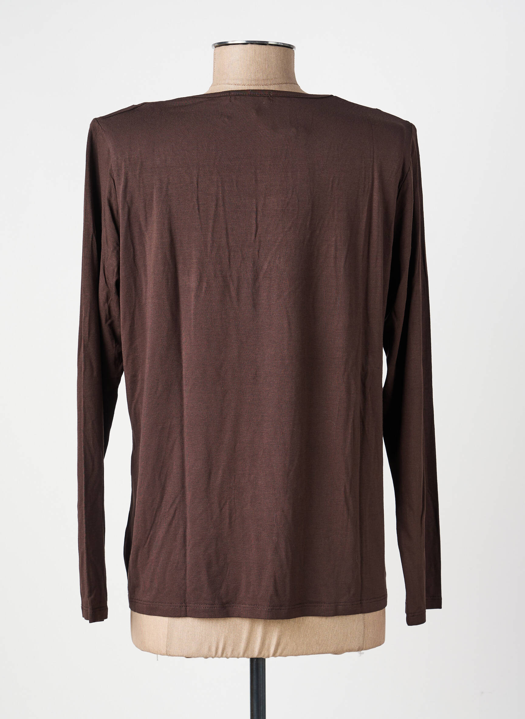 T-shirt manches longues manches longues marron UNICA femme
