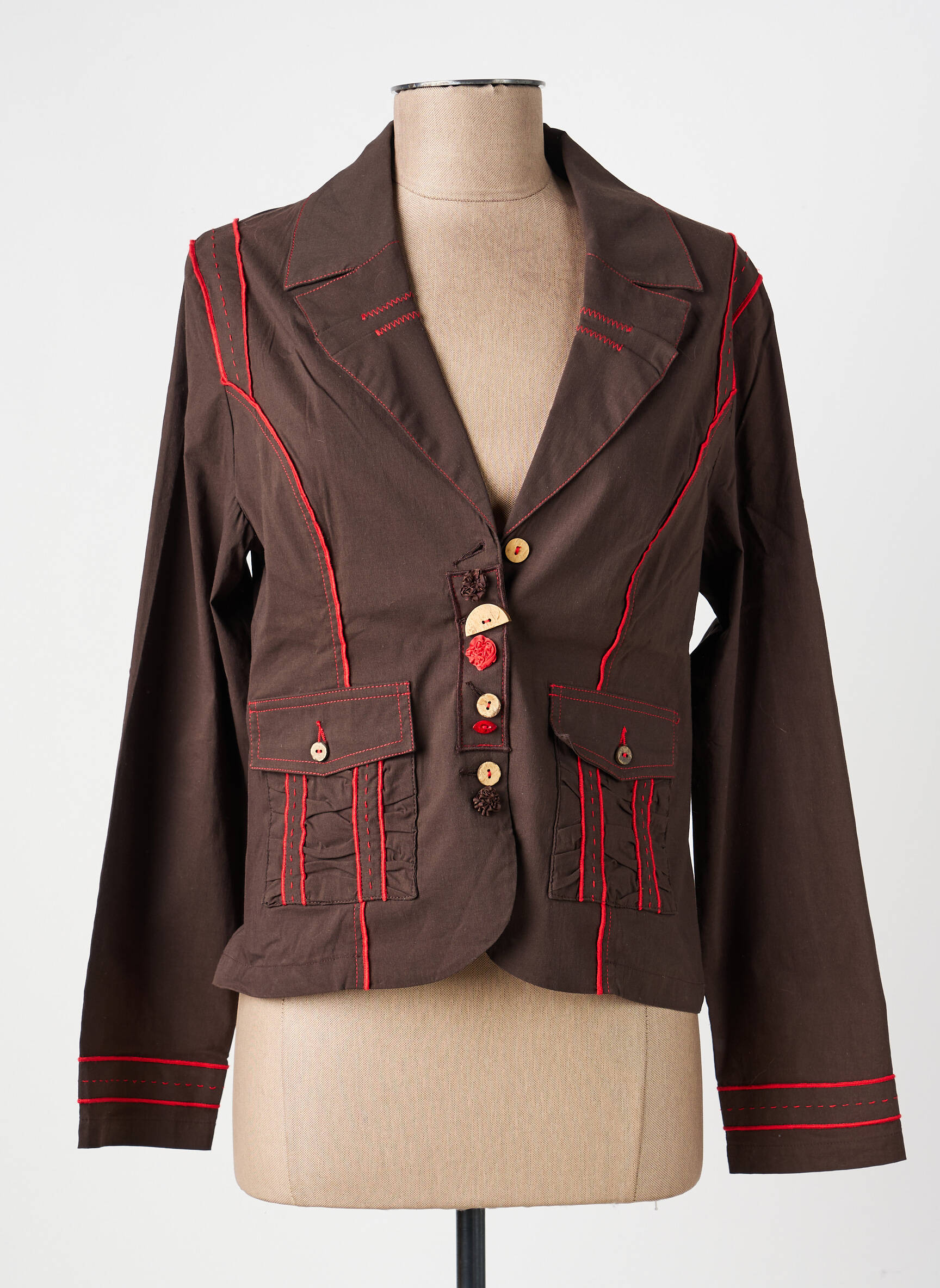 Veste casual coupe cintrée marron PAUSE CAFE femme
